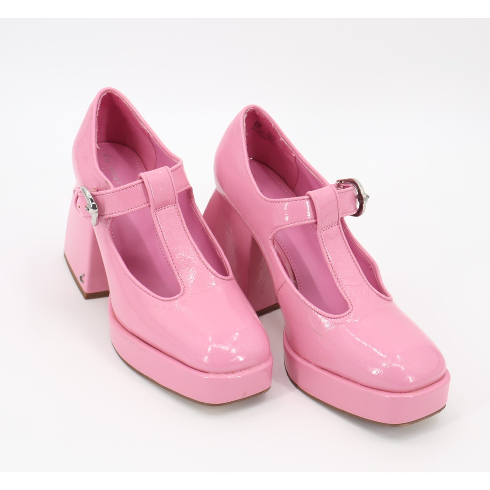 Circus Women's NY Kay Punk Platform 4" Heels Pink Buckle Shoes Sz 8M